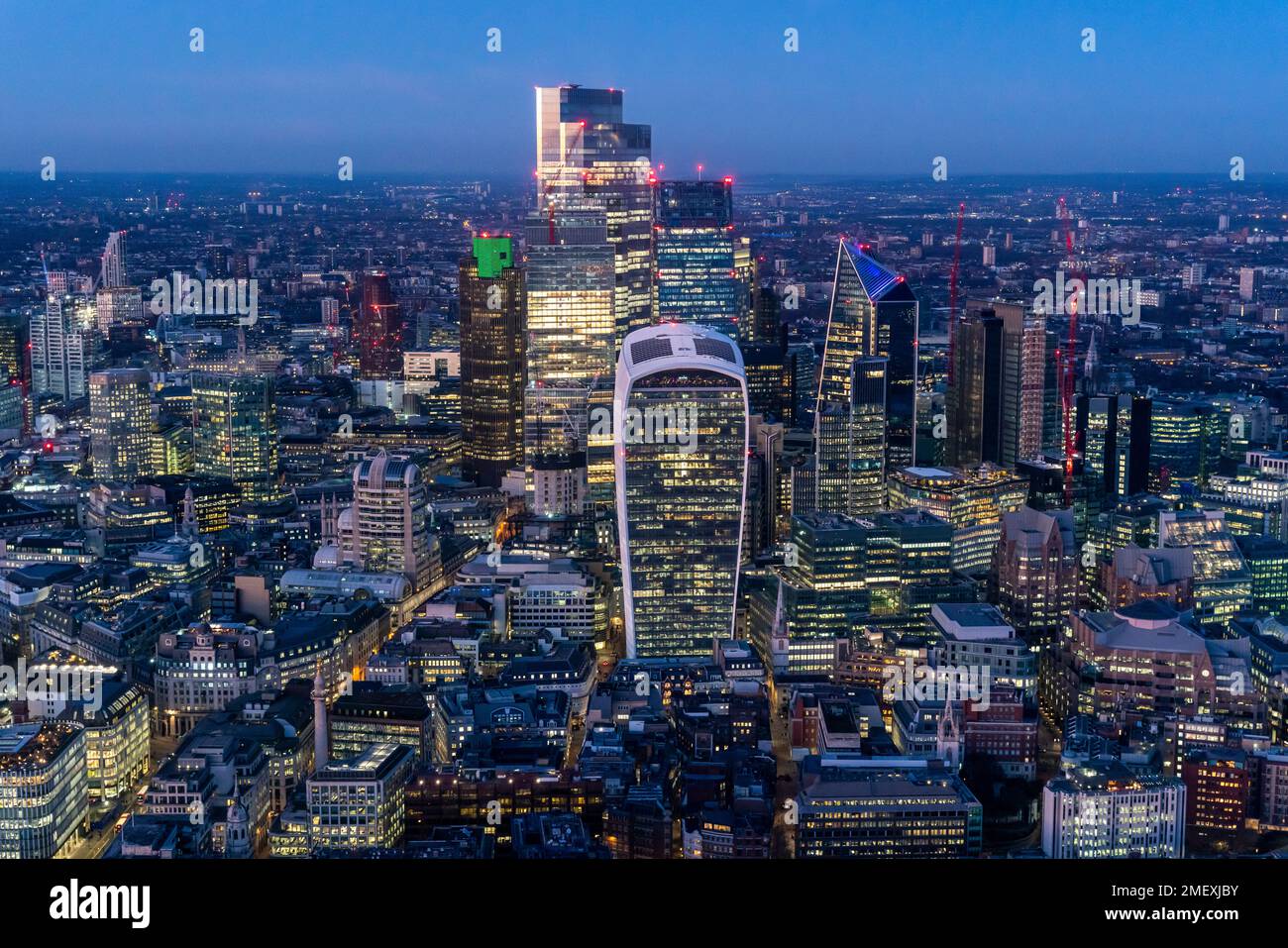 An Early Evening View Of The City of London from The Shard, London, UK. Stock Photo
