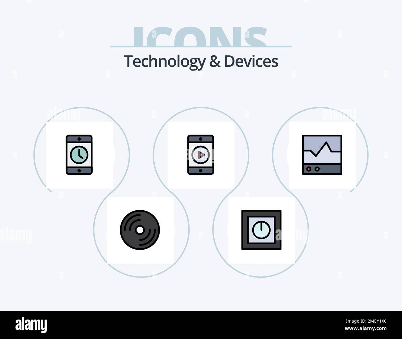 Devices Line Filled Icon Pack 5 Icon Design. systems. electronics ...