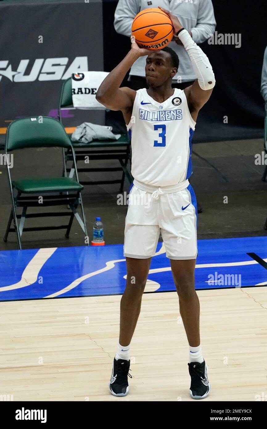 Saint Louis guard Javonte Perkins attempts a threepoint basket during