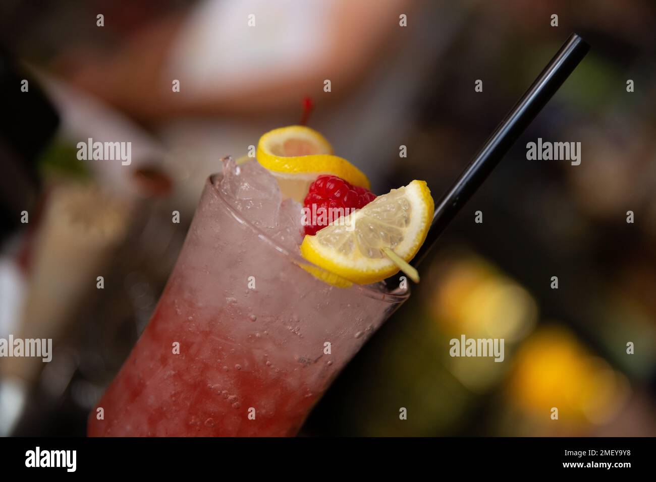 Strawberry drink with crushed ice stock photo alamy