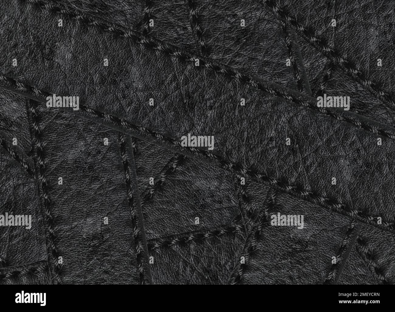 Abstract black leather belt background,leather texture Stock Photo