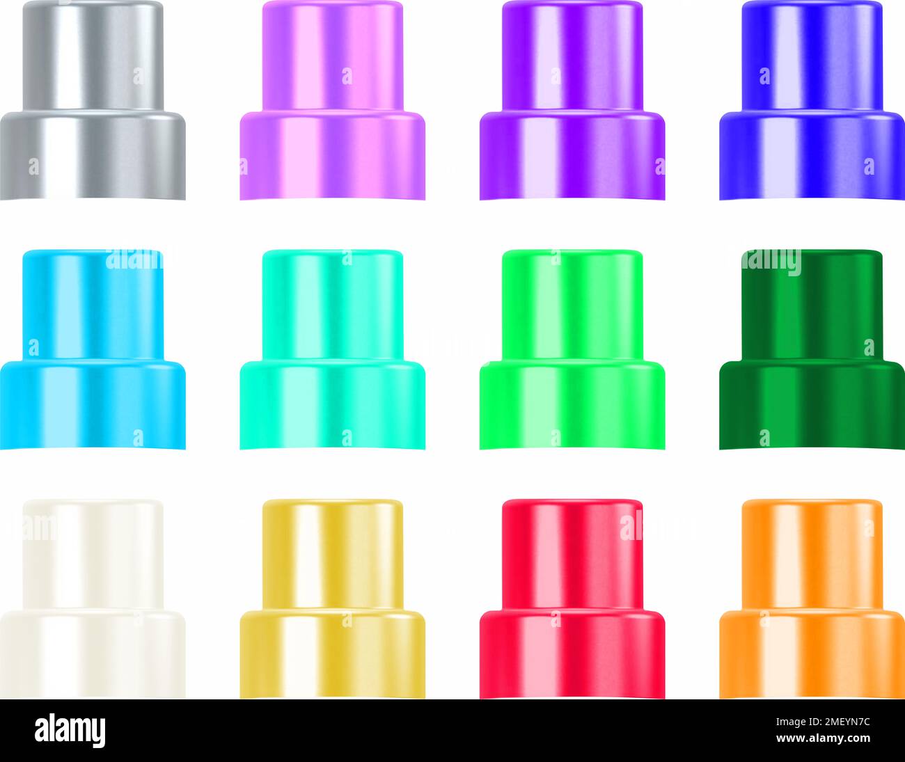 ilustración de tapones para limpiadores o detergentes aislados Stock Photo
