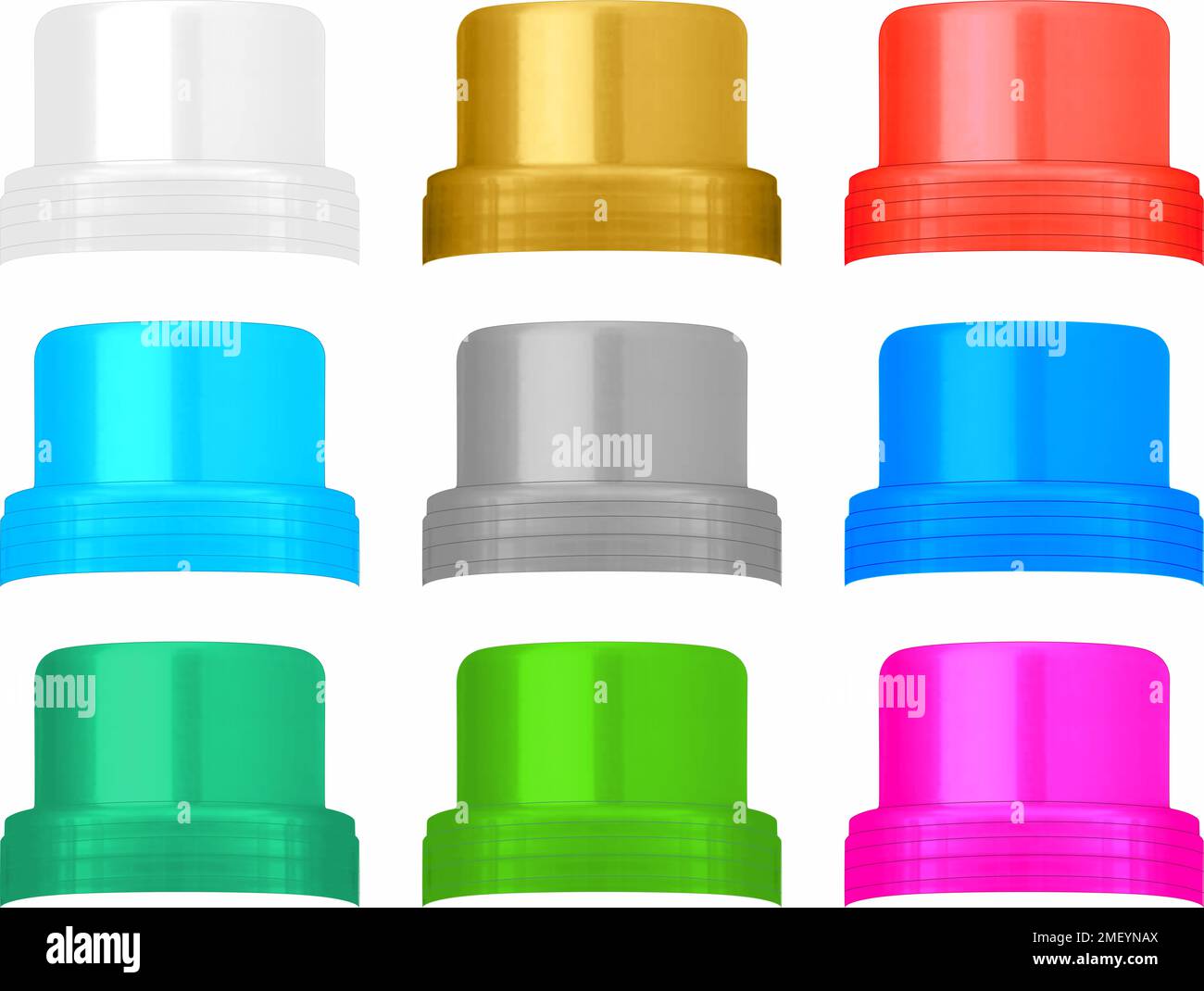 ilustración de tapones para limpiadores o detergentes aislados Stock Photo