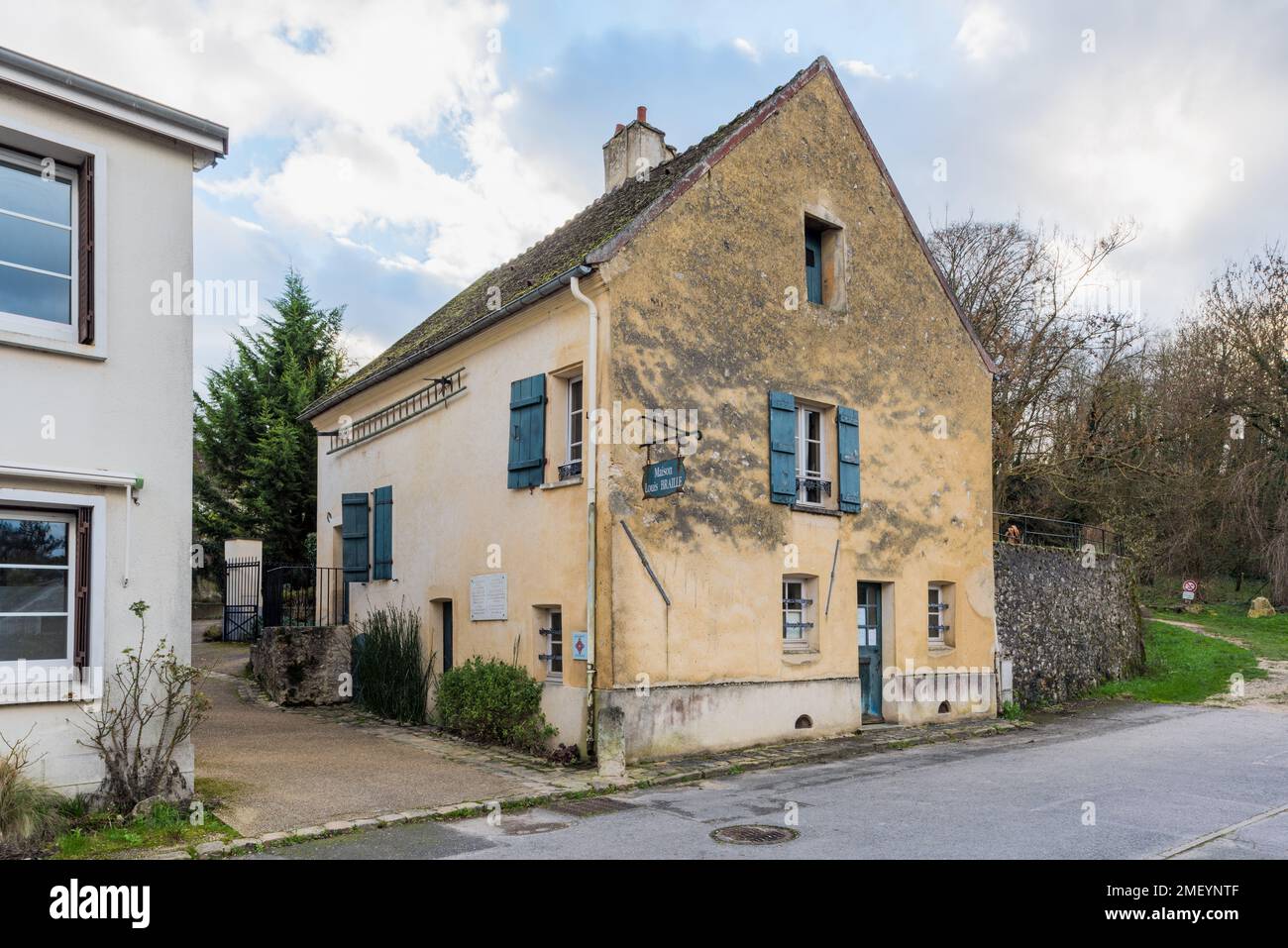 Birthplace of Louis Braille in Coupvray, France. He invented the braille system, intended for use by visually impaired people. Stock Photo