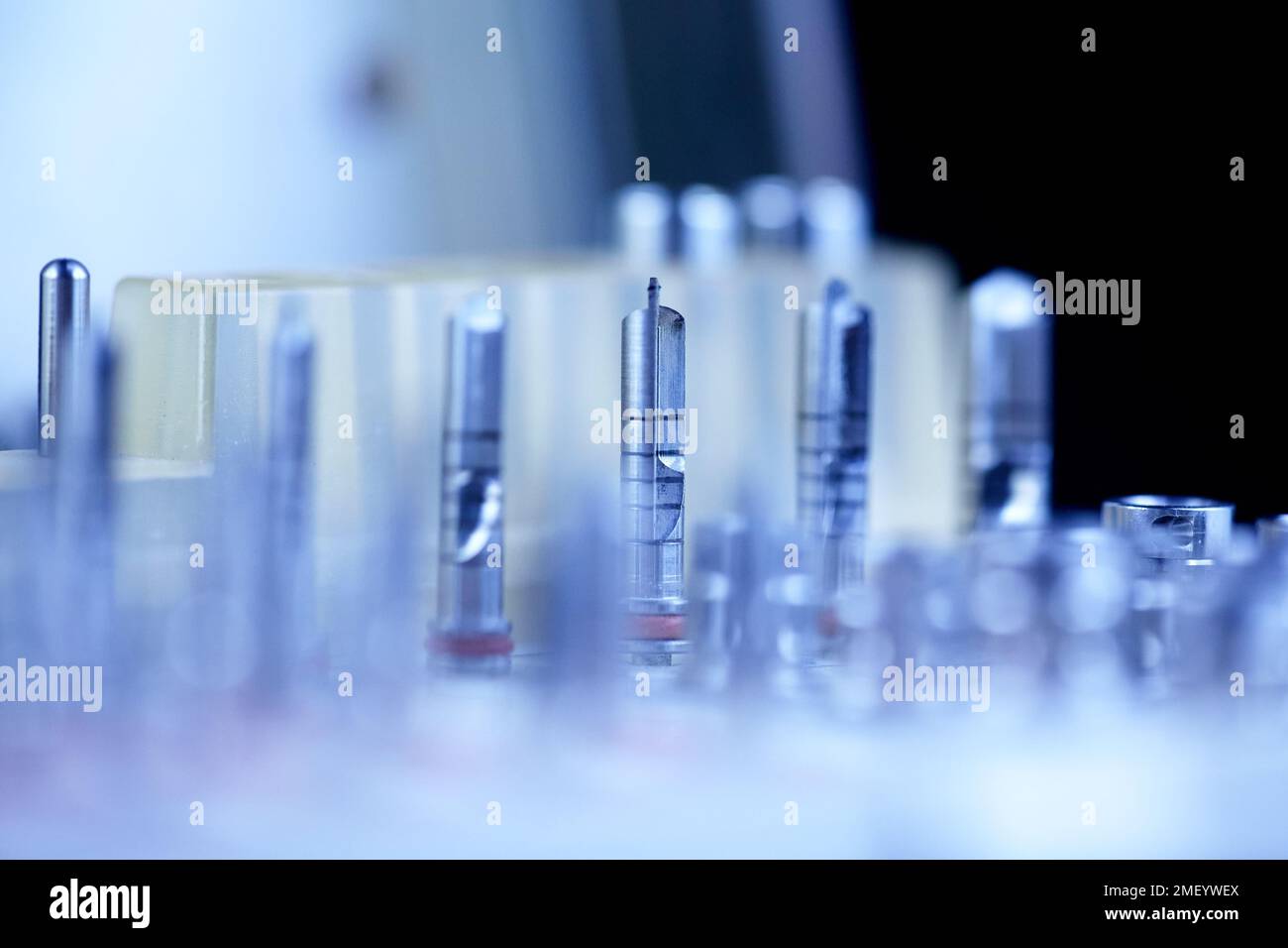 Rotary Dentistry Tools. Dental tools, tongs of various shapes. drill