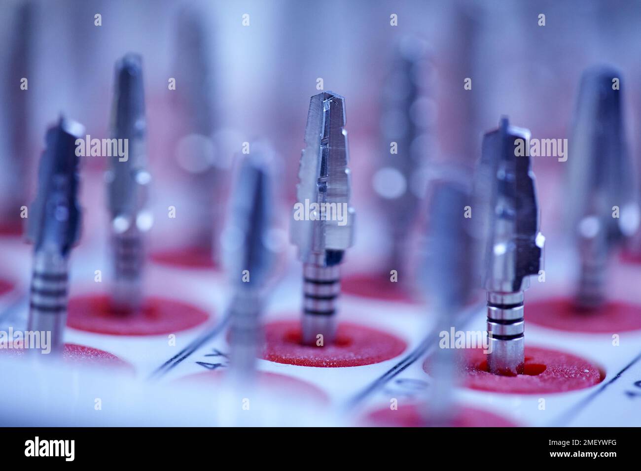 Rotary Dentistry Tools. Dental tools, tongs of various shapes. drill