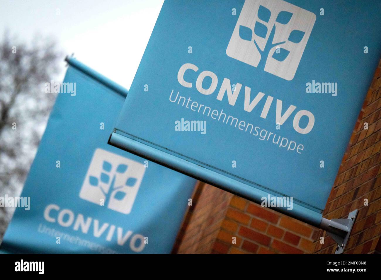 Bremen, Germany. 24th Jan, 2023. Logos at the headquarters of the