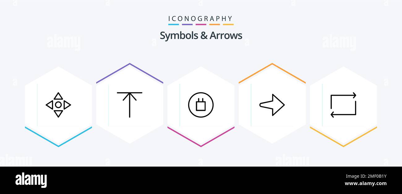 Symbols and Arrows 25 Line icon pack including . symbols. . play Stock ...