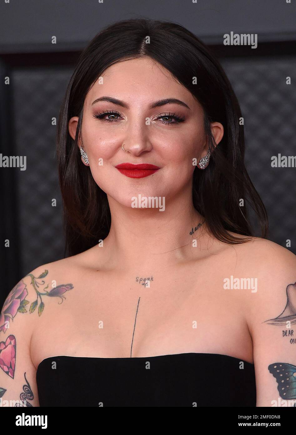 Julia Michaels arrives at the 63rd annual Grammy Awards at the Los