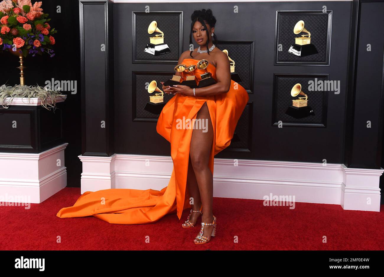 Megan Thee Stallion, winner of the awards for best rap song and best ...