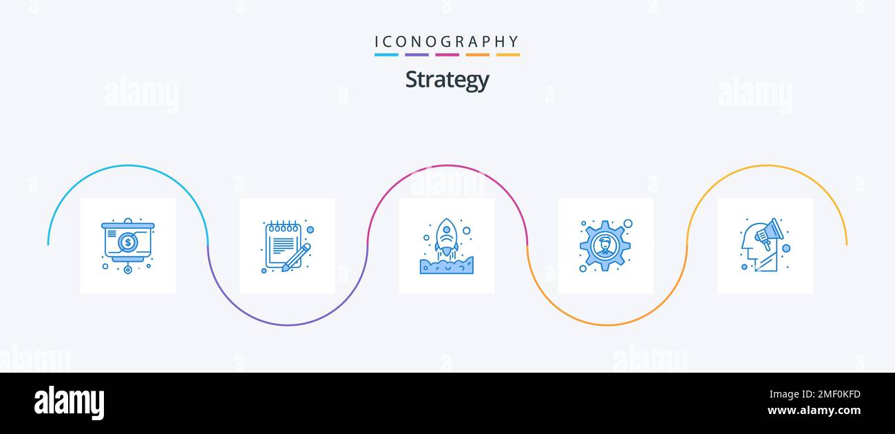 Strategy Blue 5 Icon Pack Including plan. business solution. sheet ...