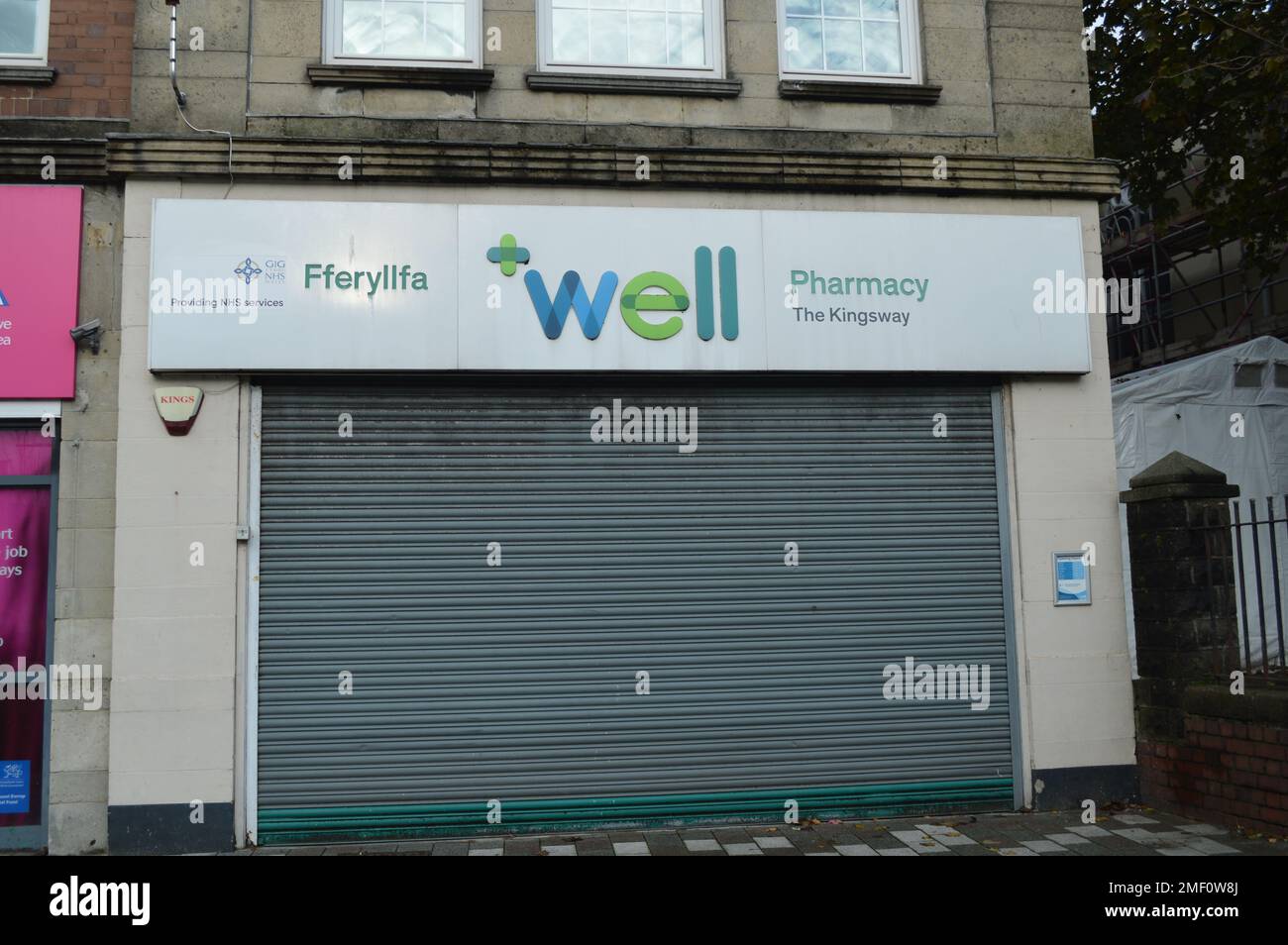 20th November 2022, Swansea, Wales, United Kingdom. Well Pharmacy Storefront on The Kingsway. Stock Photo