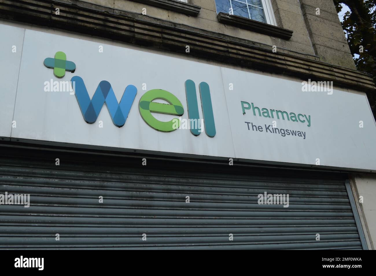 20th November 2022, Swansea, Wales, United Kingdom. Well Pharmacy signage on The Kingsway. Stock Photo