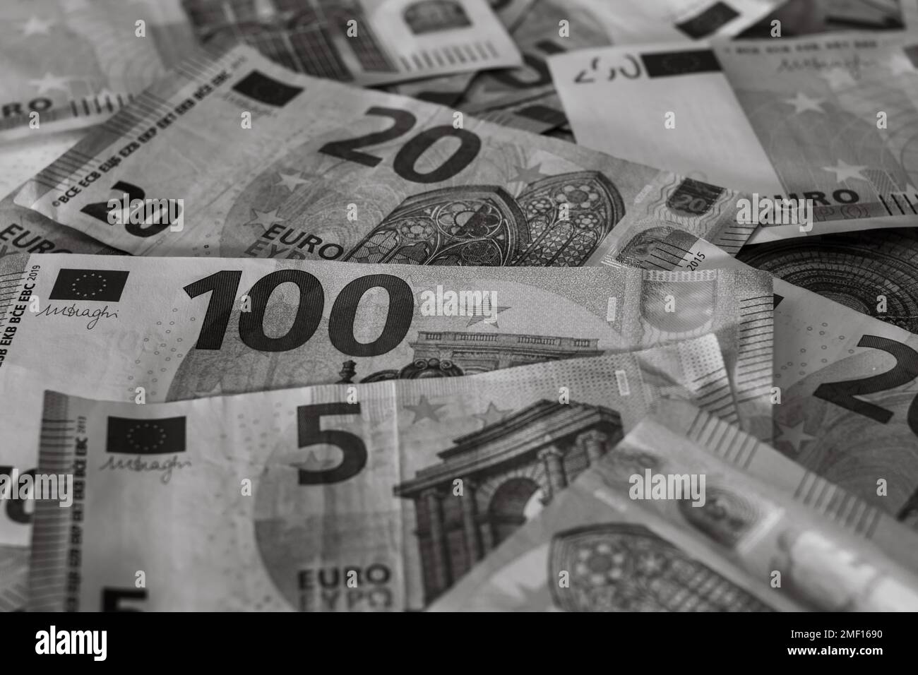 Close up of money euro banknotes, background of money euro isolated ...