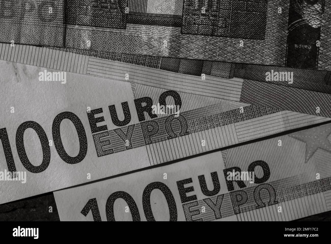 Close up of money euro banknotes, background of money euro isolated ...