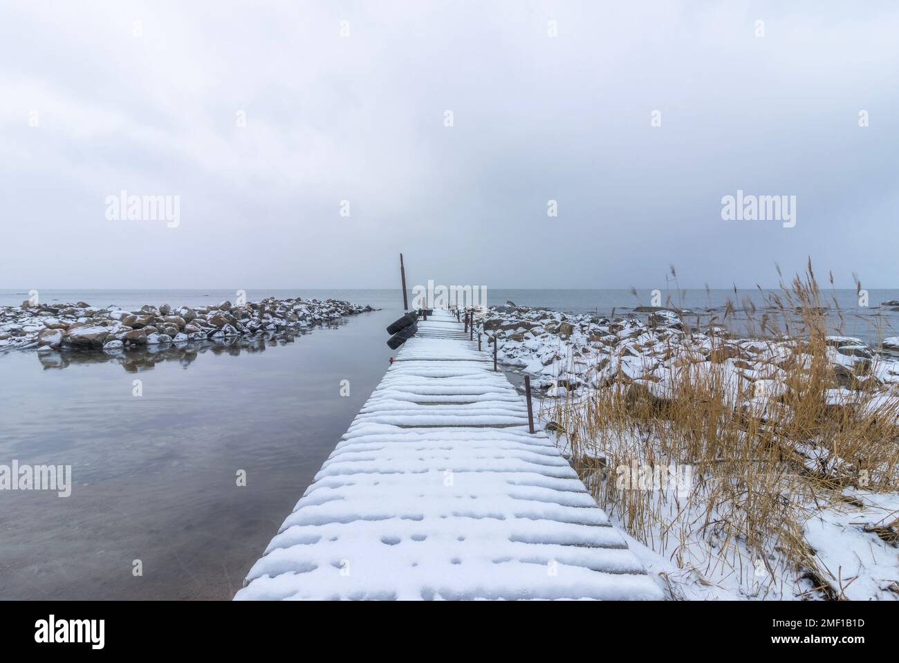 Grey Baltic sea coast in Estonia Stock Photo