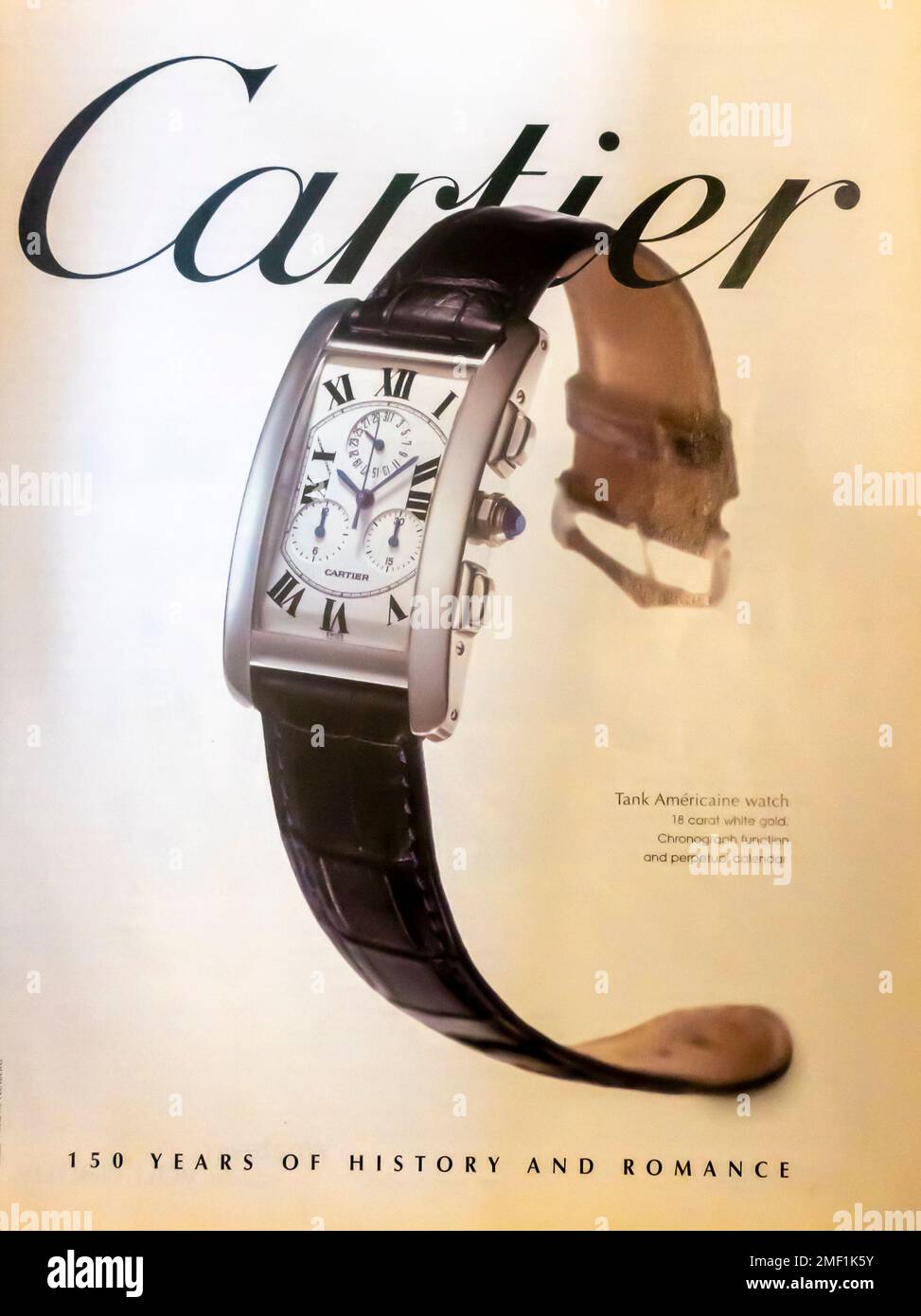 Cartier Tamk Americaine watch advert TIME magazine - winter 97-98 Stock ...