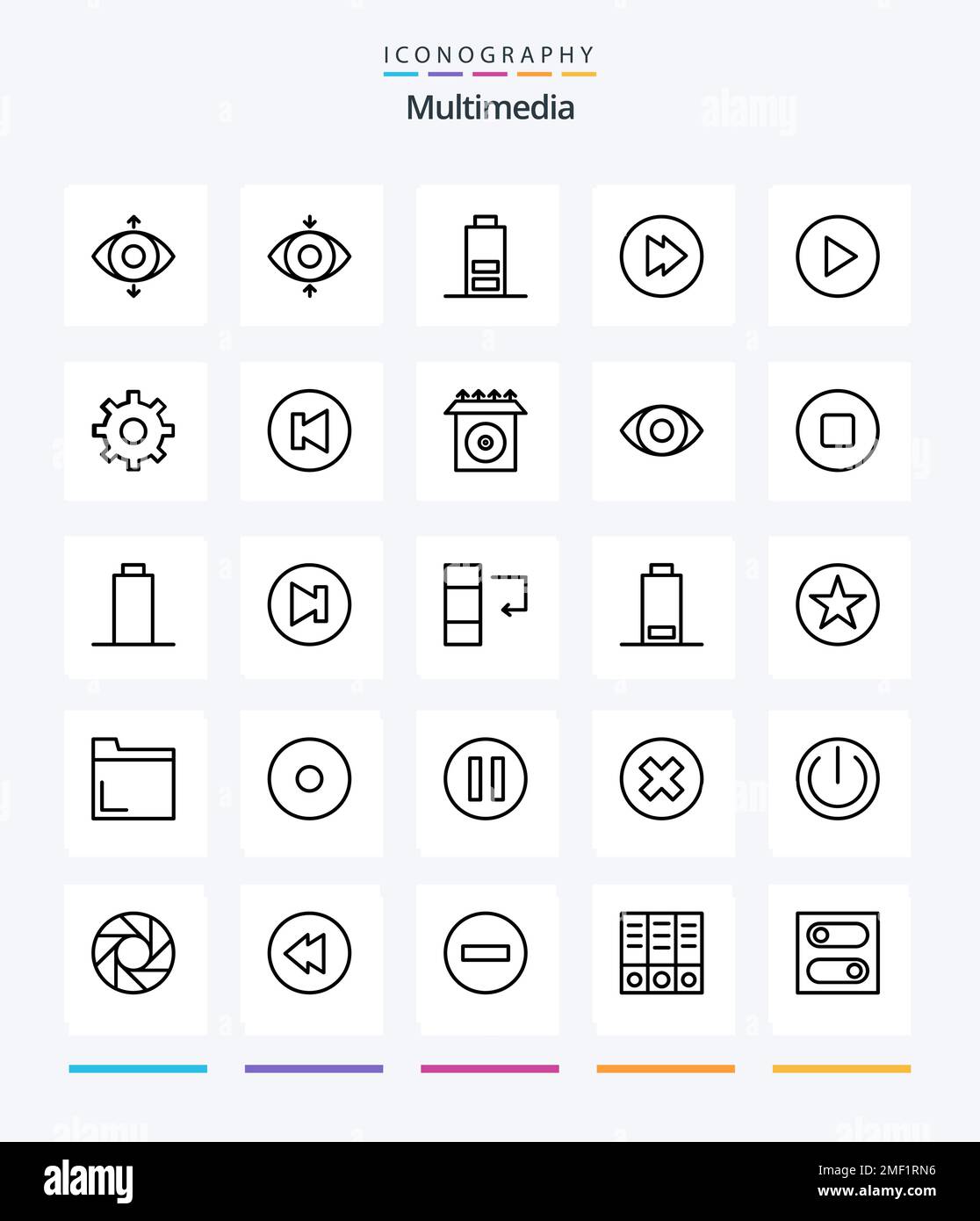 Creative Multimedia 25 OutLine icon pack Such As install. previous ...