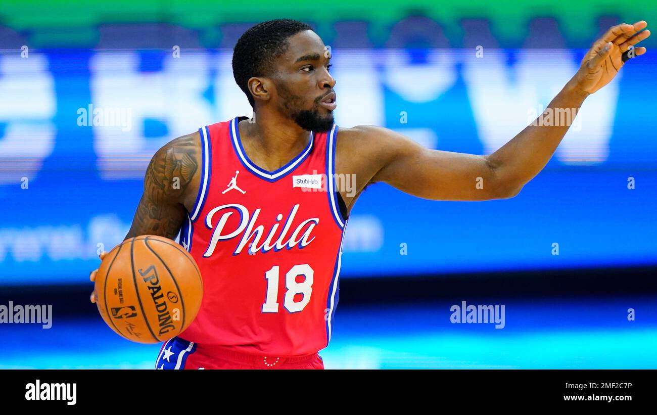 Philadelphia 76ers' Shake Milton plays during an NBA basketball game(04)