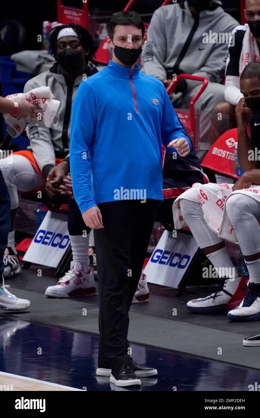 Oklahoma City Thunder head coach Mark Daigneault watches play against