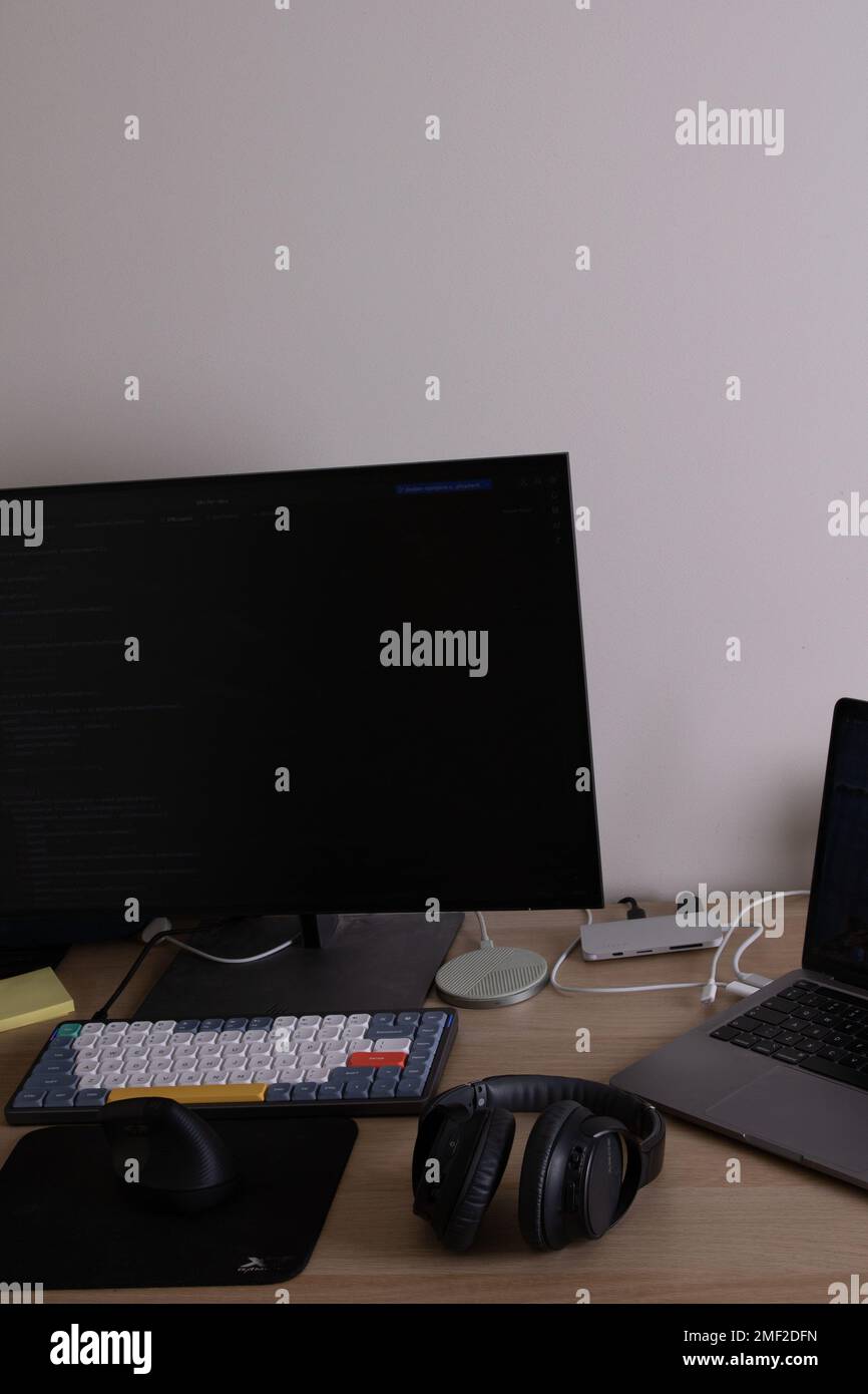 photo working environment for work at home close-up Stock Photo
