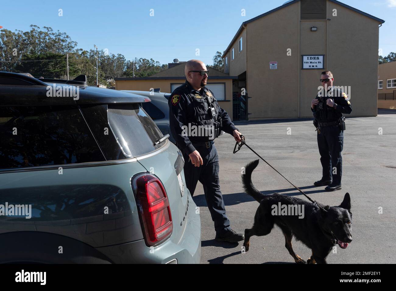 San Mateo Sheriffs search a downtown area the day after a mass shooting