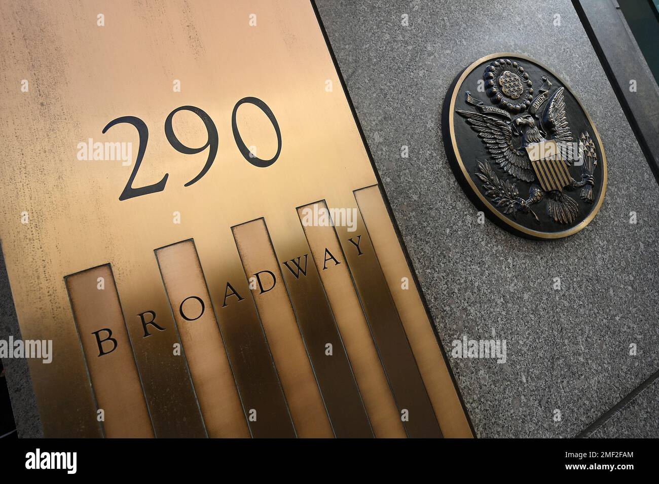 New York, USA. 24th Jan, 2023. View of Ted Weiss Federal Building where