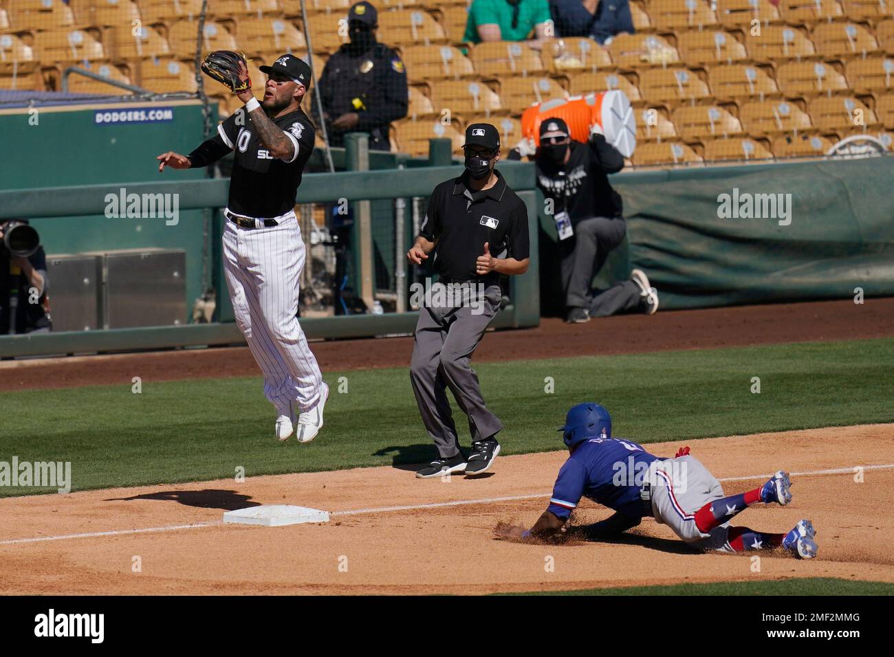 What a catch! White Sox third baseman Yoan Moncada hangs onto a