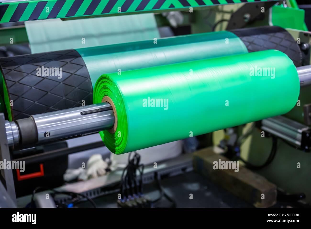 Automatic plastic bag making machine roller with green polyethylene