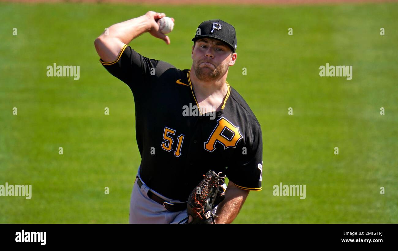 Pittsburgh Pirates pitcher David Bednar delivers during the fifth