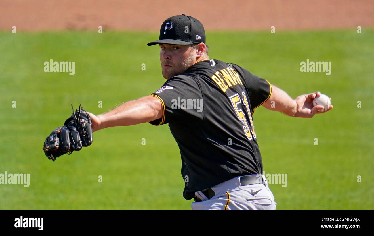 Pittsburgh Pirates pitcher David Bednar delivers during the fifth