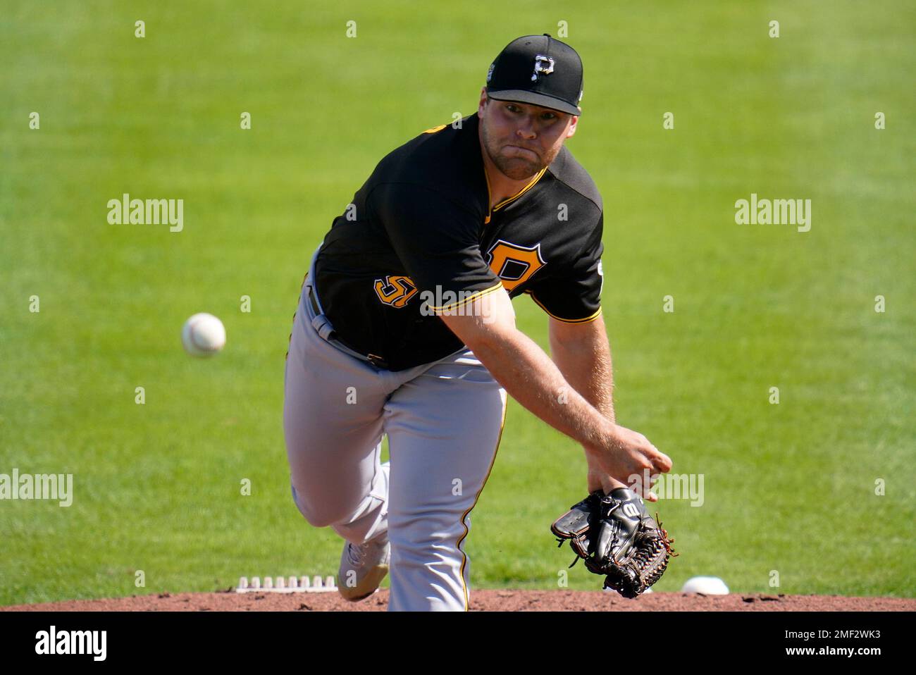 Pittsburgh Pirates pitcher David Bednar delivers during the fifth