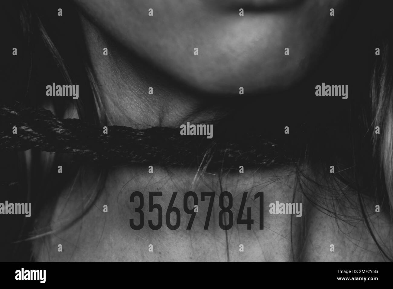 Girl rope neck Black and White Stock Photos & Images Alamy