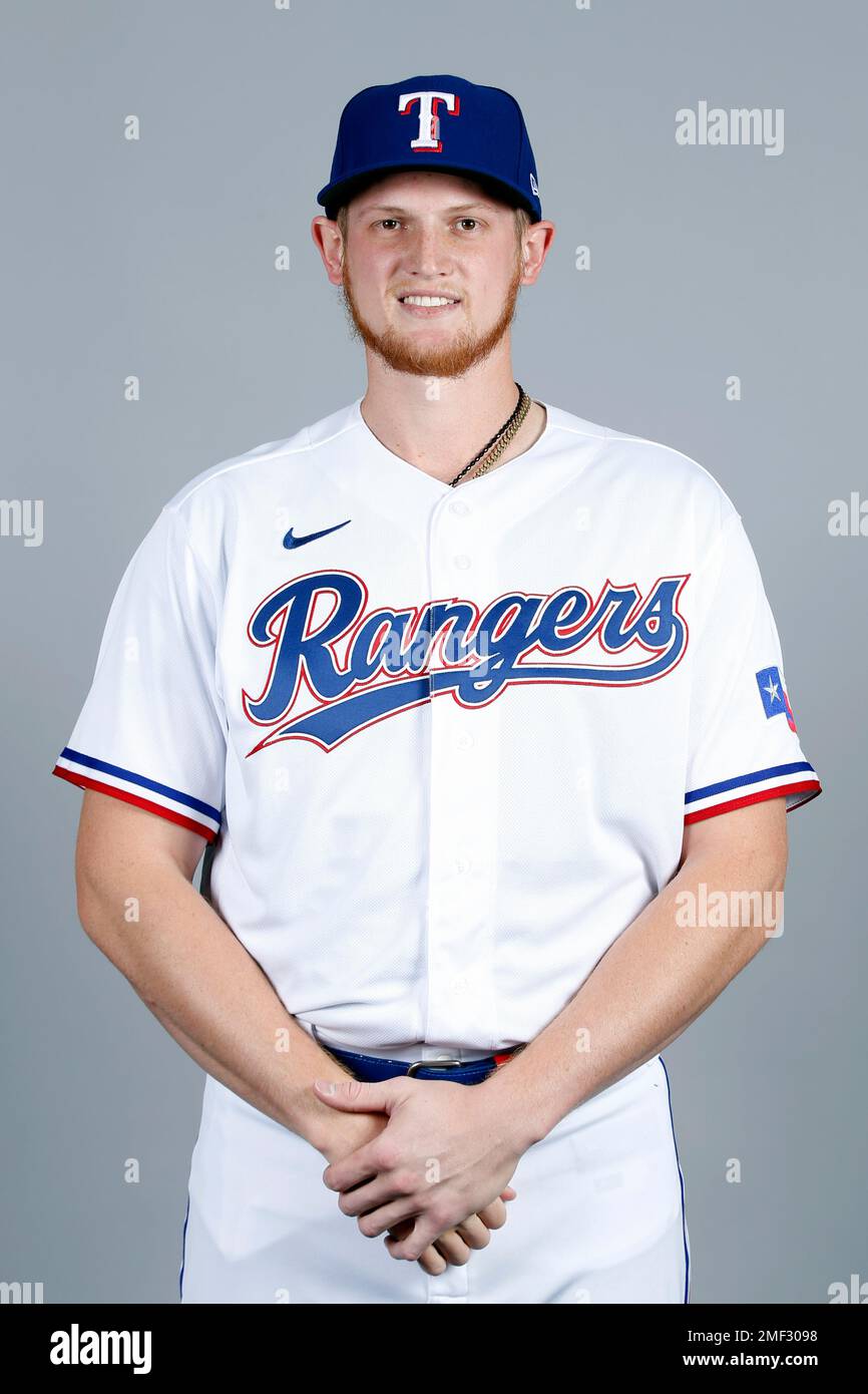 This is a 2021 photo of Sam Huff of the Texas Rangers baseball team