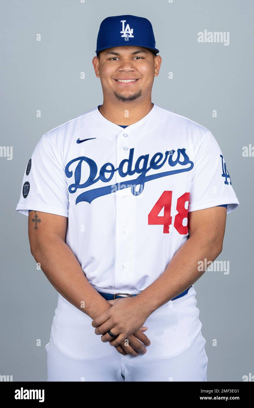 This is a 2021 photo of Brusdar Graterol of the Los Angeles Dodgers baseball  team. This image reflects the Los Angeles Dodgers active roster as of  Wednesday, Feb. 24, 2021 when this