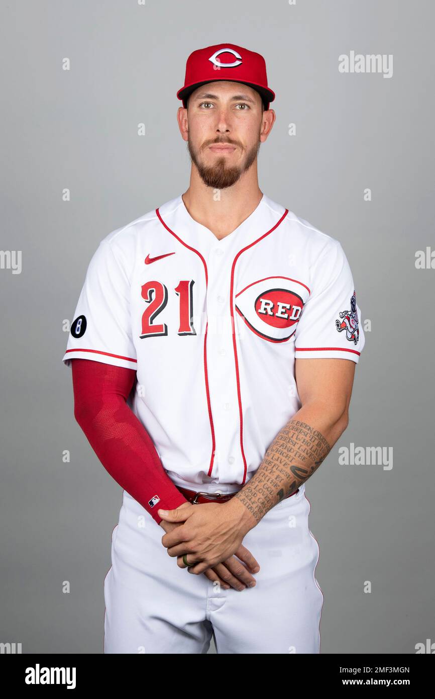 This is a 2021 photo of Michael Lorenzen of the Cincinnati Reds baseball  team. This image reflects the Cincinnati Reds active roster as of Tuesday,  Feb. 23, 2021 when this image was