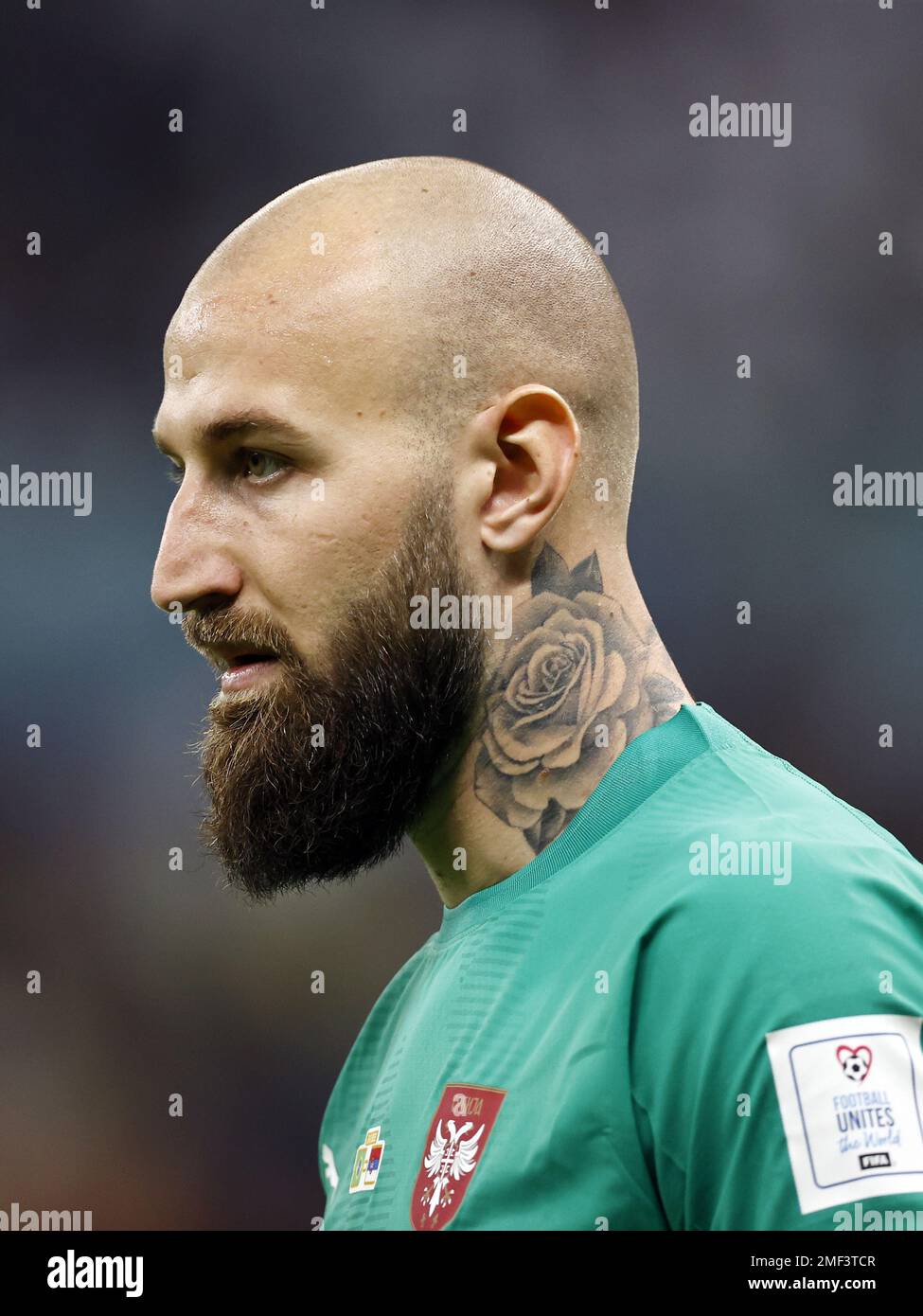 LUSAIL CITY - Serbia goalkeeper Vanja Milinkovic-Savic during the FIFA World Cup Qatar 2022 group G match between Brazil and Serbia at Lusail Stadium on November 24, 2022 in Lusail City, Qatar. AP | Dutch Height | MAURICE OF STONE Stock Photo