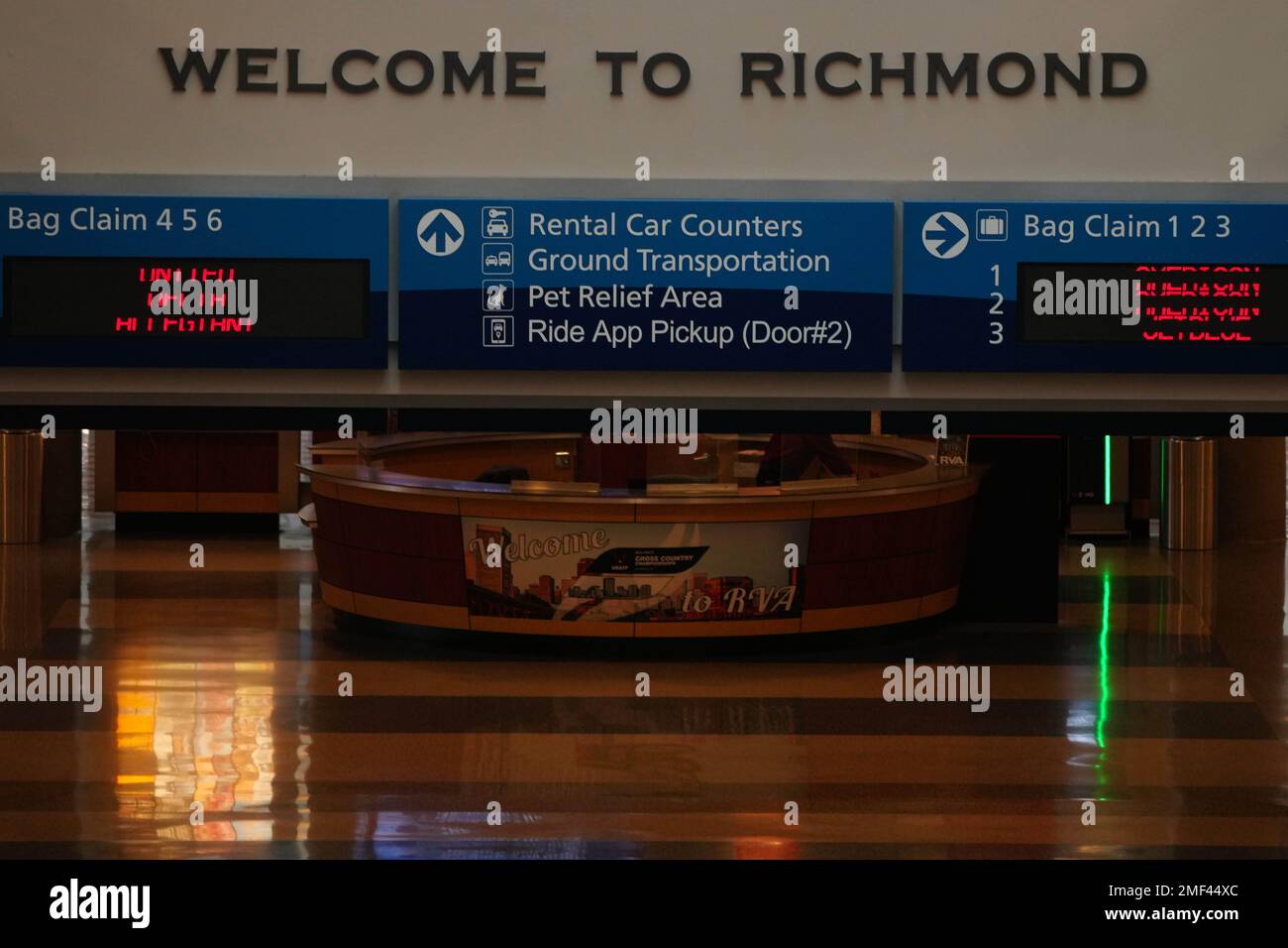 A Welcome To Richmond Sign At The Richmond International Airport