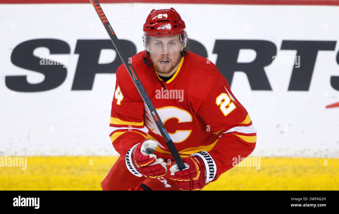 NHL profile photo on Calgary Flames player Trevor Lewis at a game against  the Edmonton Oilers in Calgary, Alta. on Sept. 26, 2021. (Larry MacDougal  via AP Stock Photo - Alamy