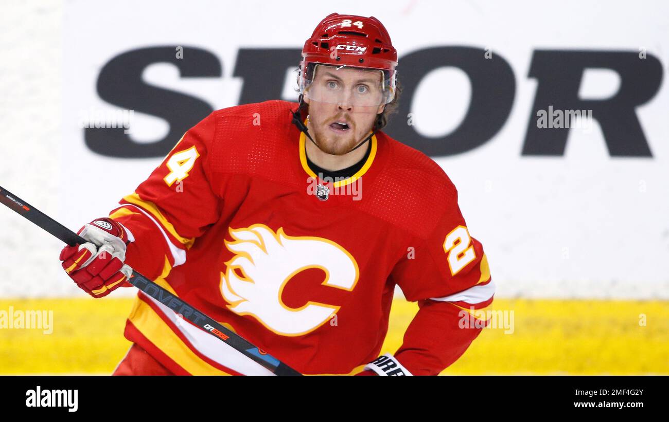 NHL profile photo on Calgary Flames player Trevor Lewis at a game against  the Edmonton Oilers in Calgary, Alta. on Sept. 26, 2021. (Larry MacDougal  via AP Stock Photo - Alamy