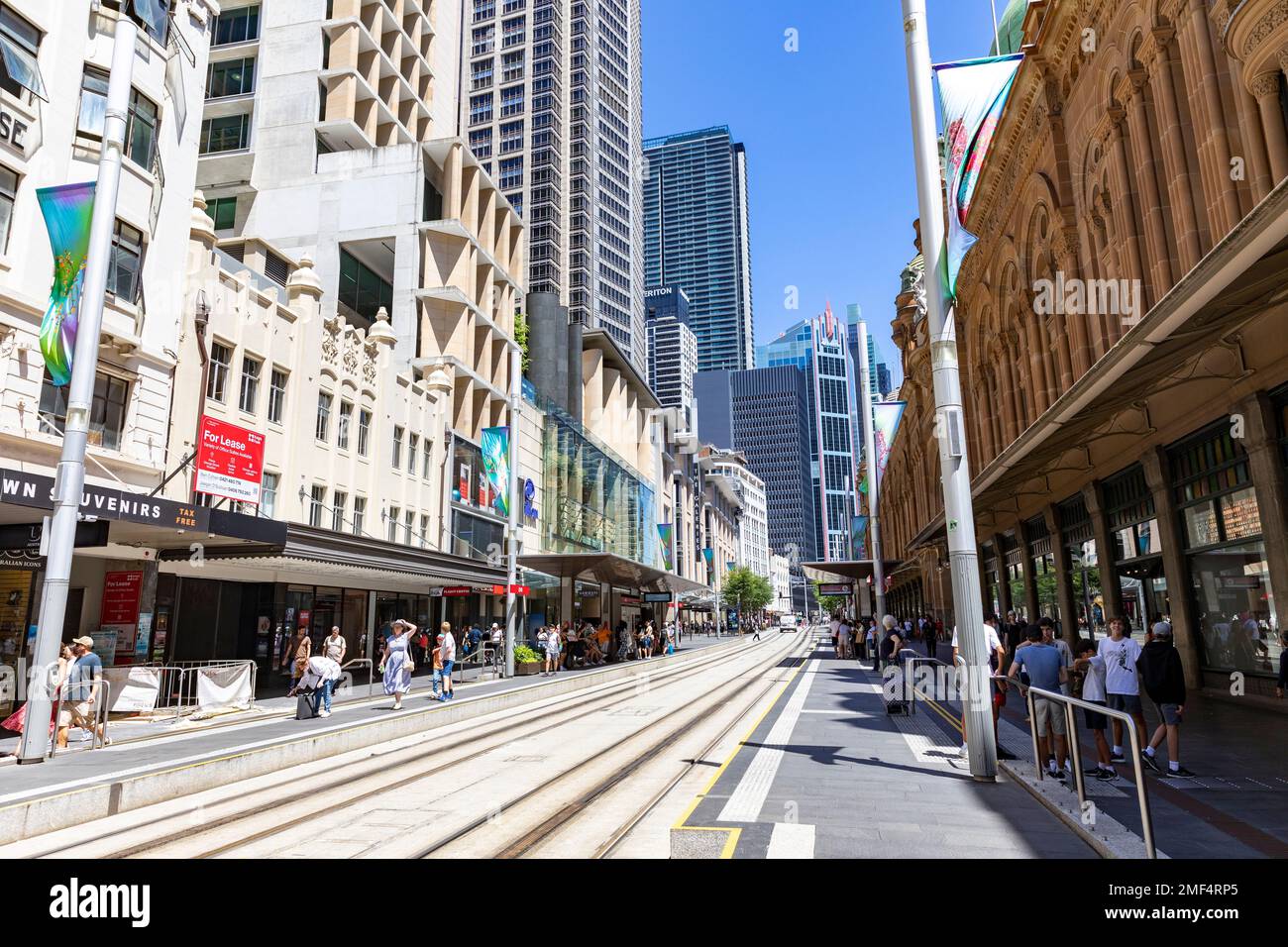 Sydney city centre and George Street,Sydney CBD,NSW,Australia Stock Photo