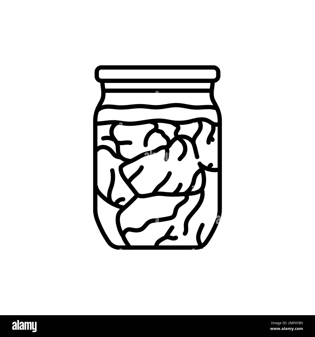 Pickled stew in a jar color line icon. Homemade canned food. Stock Vector