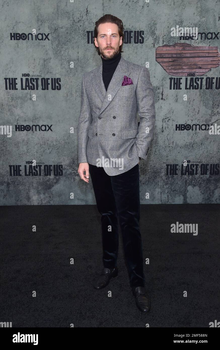 Troy Baker arrives at HBO's THE LAST OF US Premiere held at the Regency  Village Theater in Westwood, CA on Monday, ?January 9, 2023. (Photo By  Sthanlee B. Mirador/Sipa USA Stock Photo 