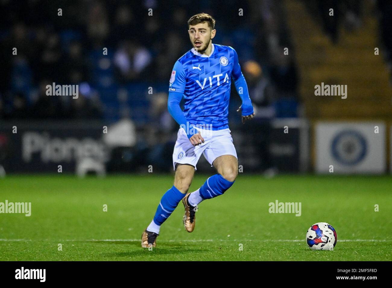 Ryan Rydel Ryan Rydel #17 of Stockport County with the ball during the Sky Bet ...