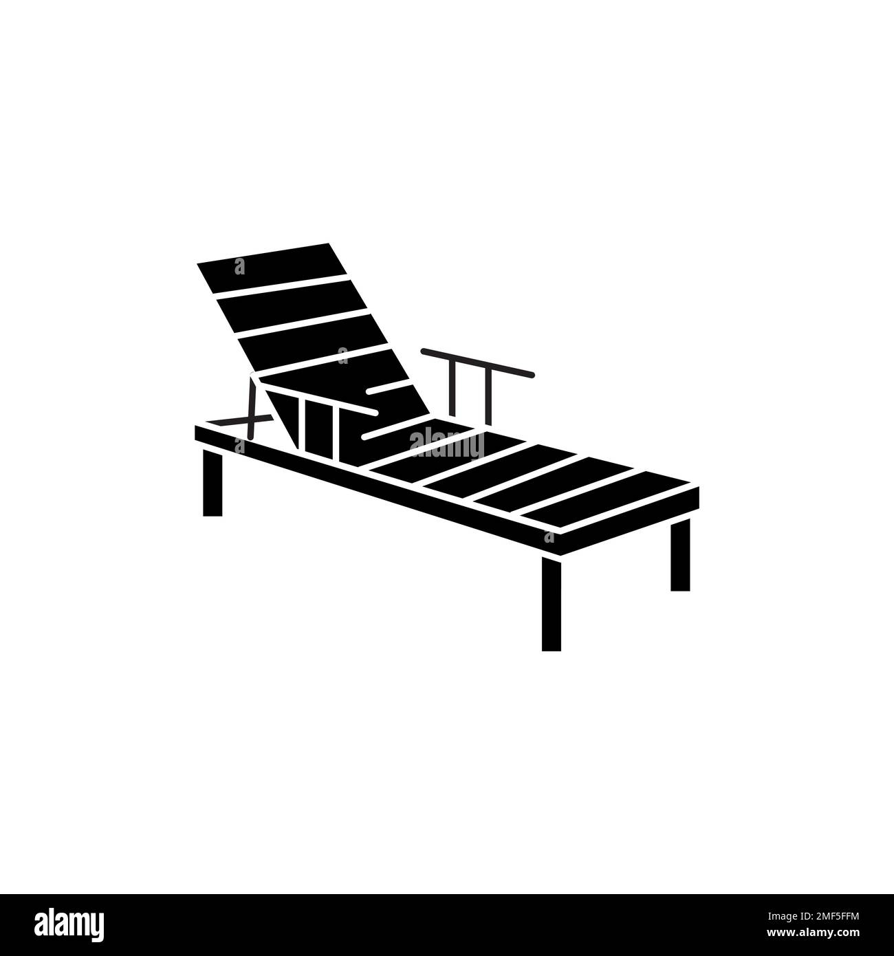 Deck chaise lounge color line icon. Pictogram for web page, mobile app ...