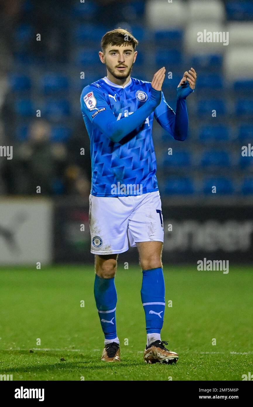Stockport, UK. 24th Jan, 2023. Ryan Rydel 17 of Stockport County