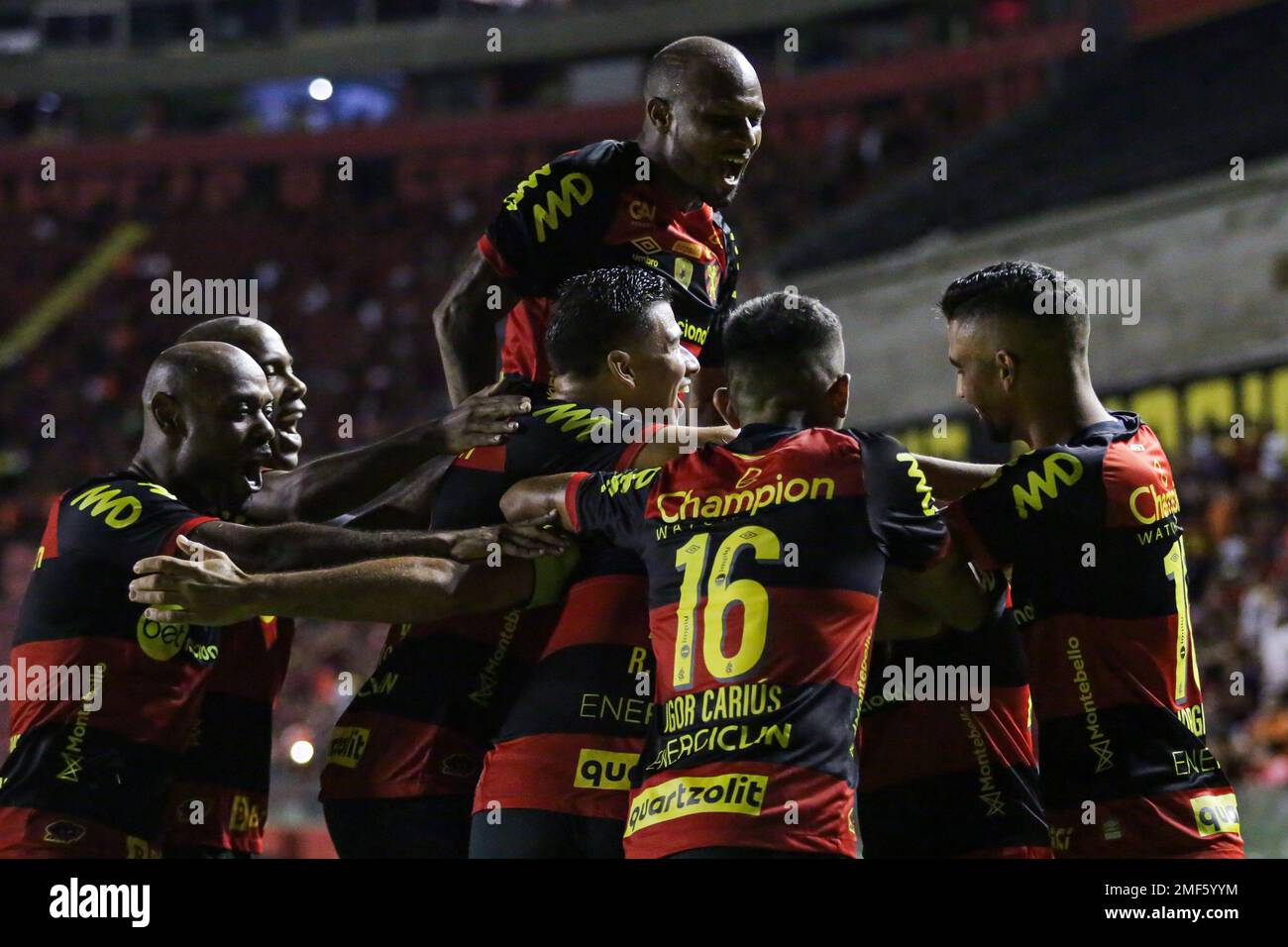 Recife, Brazil. 24th Jan, 2023. PE - Recife - 01/24/2023 - PERNAMBUCANO  2023, SPORT X BELO JARDIM - Rafael Thyere Sport player celebrates his goal  during a match against Belo Jardim at