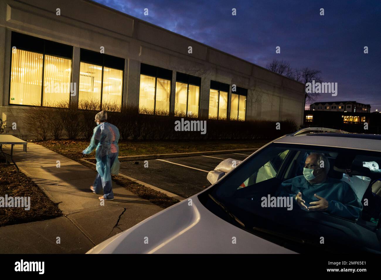 COVID19 patient Nicholas DiPompo, 78, sits in the passenger seat of