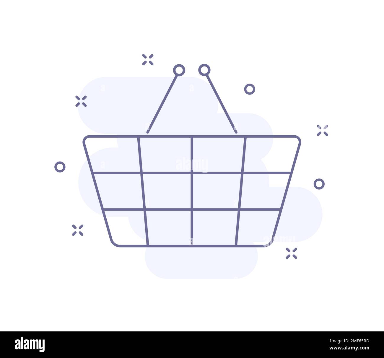 shopping basket outline vector illustration isolated Stock Vector Image ...