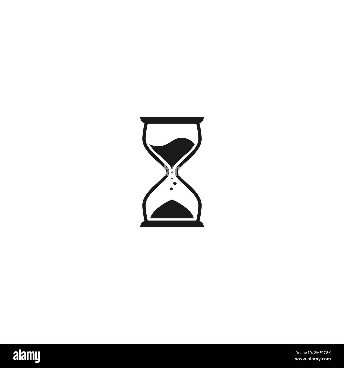 Hourglass, Sand watch flat icon. Old vintage timer icon on white ...